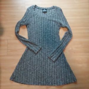 Angie gorgeous simplistic grey ribbed mini dress